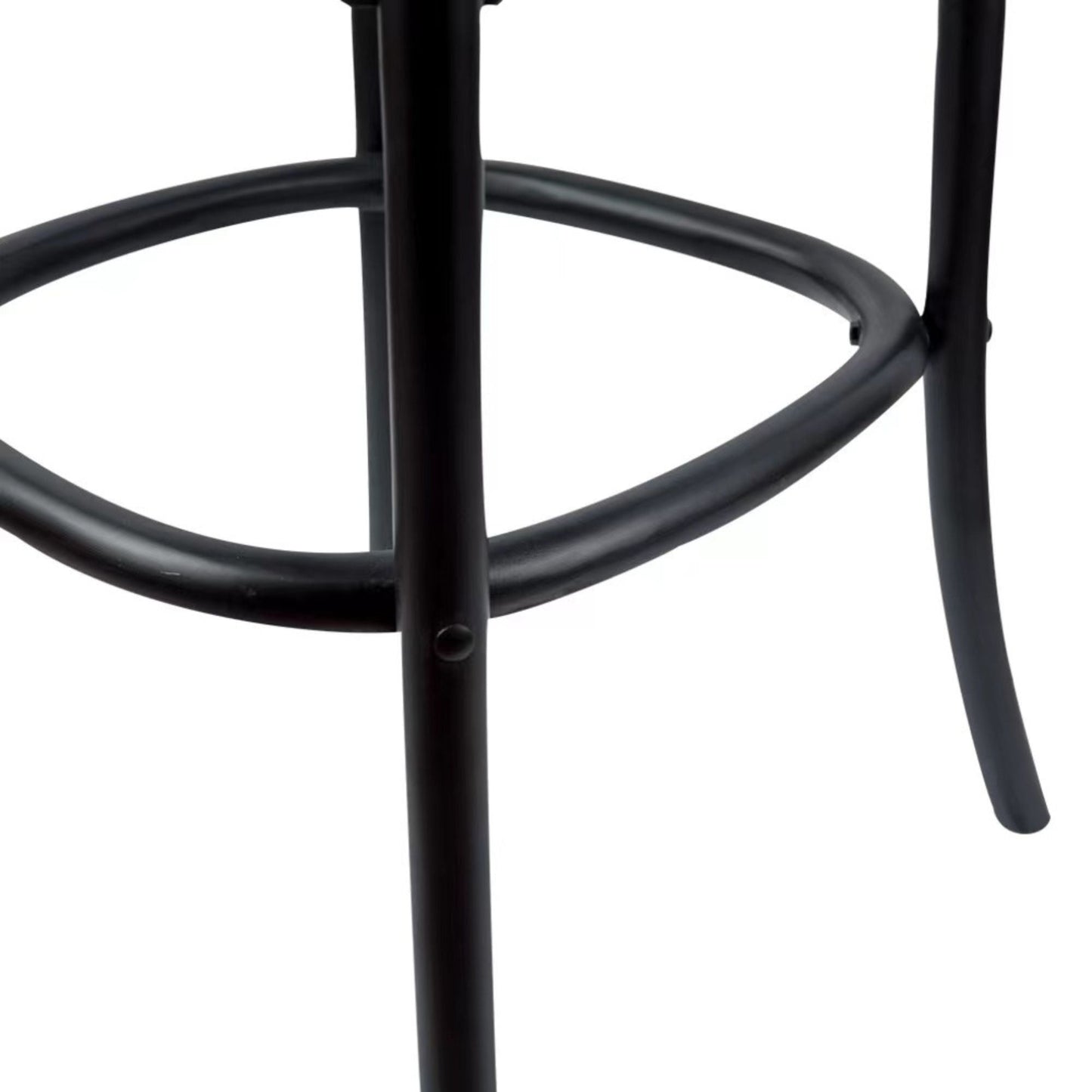 Aster Crossback Rattan Dining Bar Stools in Black Solid Birch Timber - Set of 2