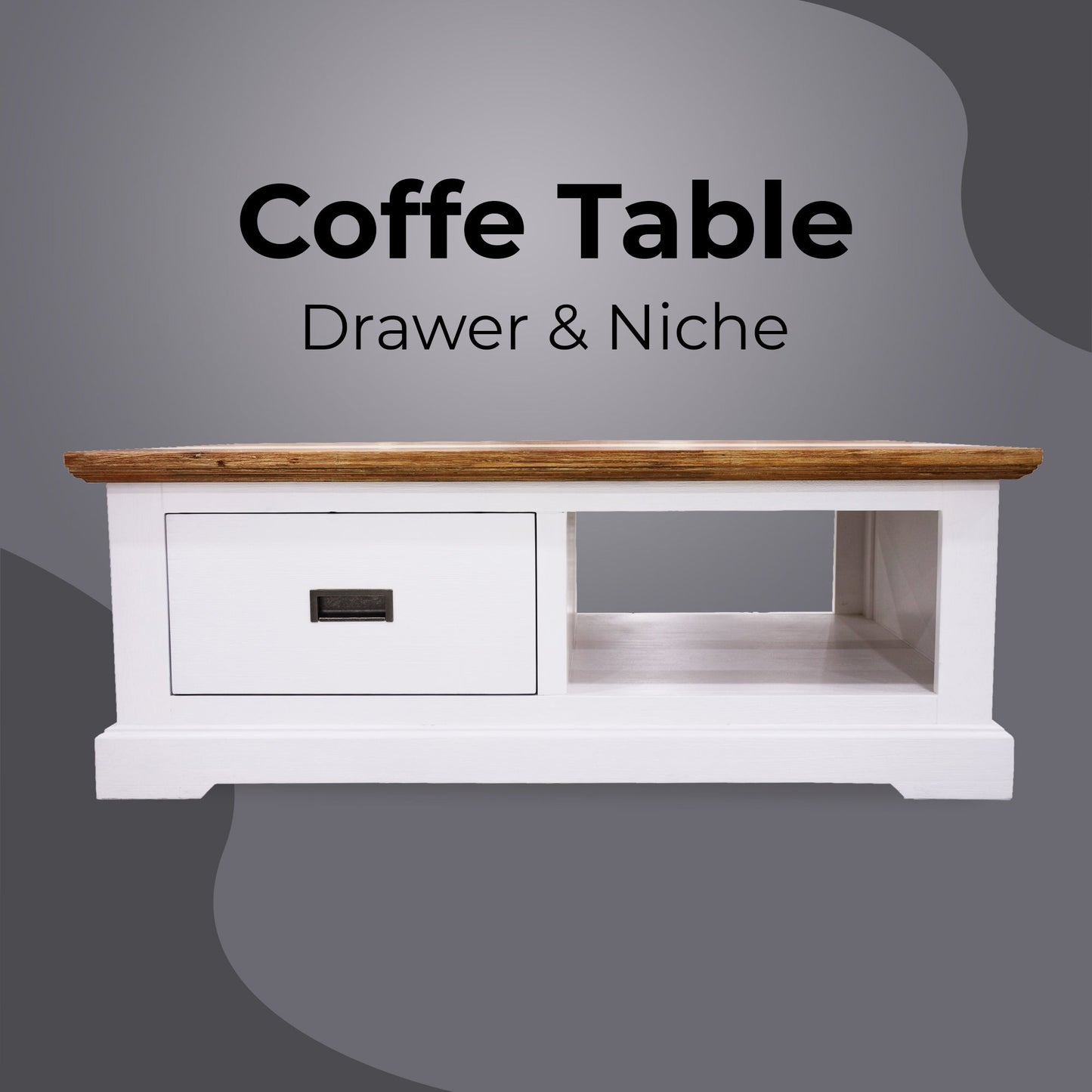 Orville Coffee Table with 1 Drawer Solid Acacia Wood in Multicolour - 120cm - Notbrand