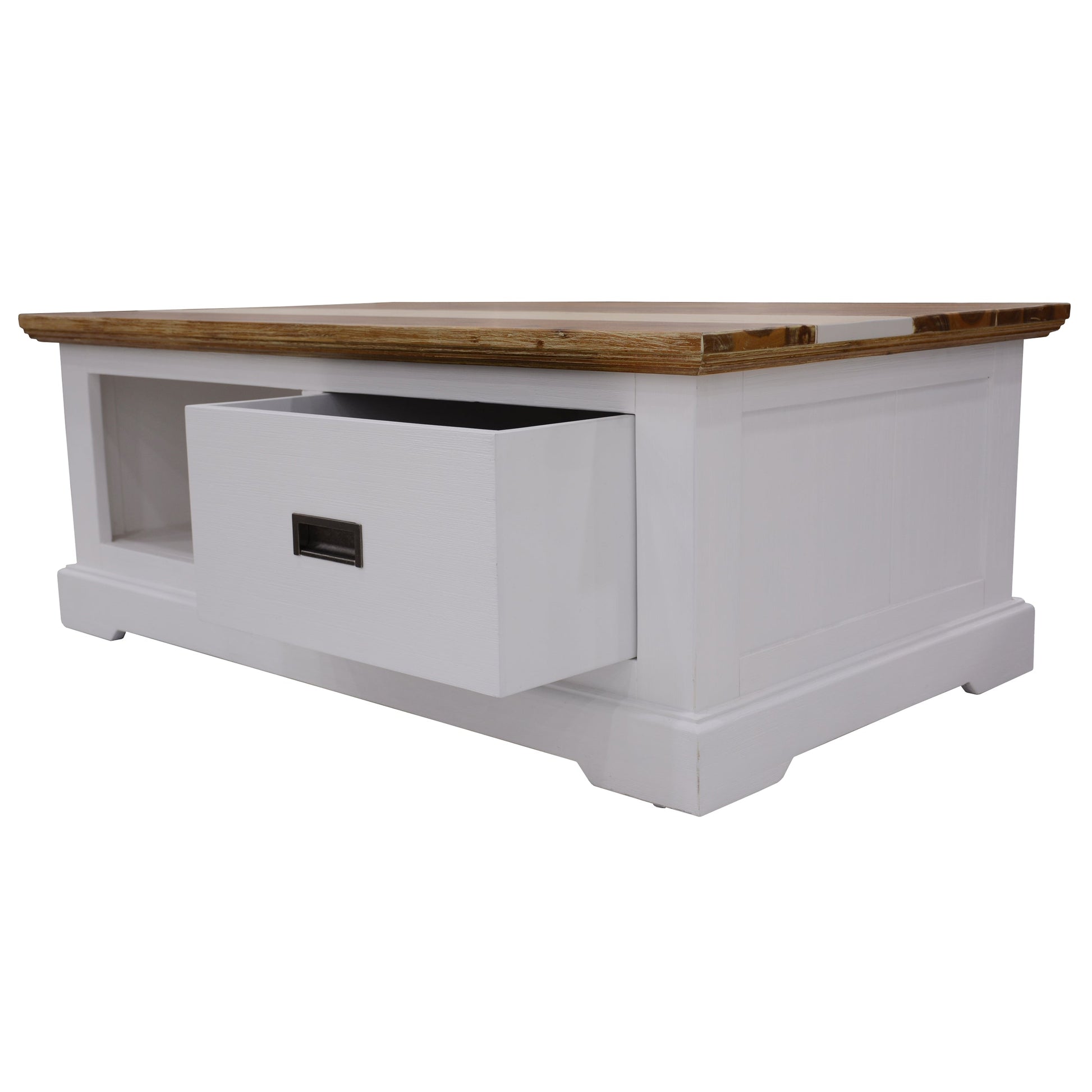 Orville Coffee Table with 1 Drawer Solid Acacia Wood in Multicolour - 120cm - Notbrand