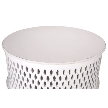 Pansy Round Wooden Coffee Table in White - 80cm - Notbrand