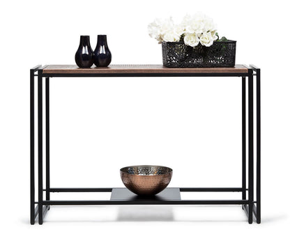 Riskel Sleek Hallway Console Table - Black & Copper - Notbrand