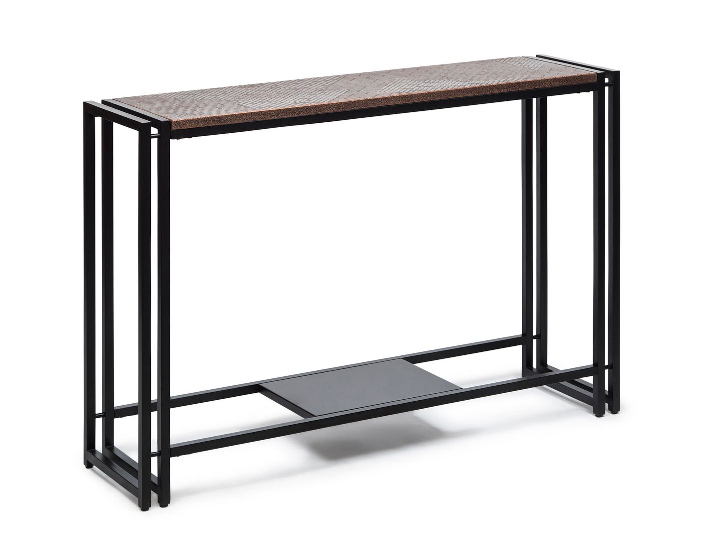 Riskel Sleek Hallway Console Table - Black & Copper - Notbrand