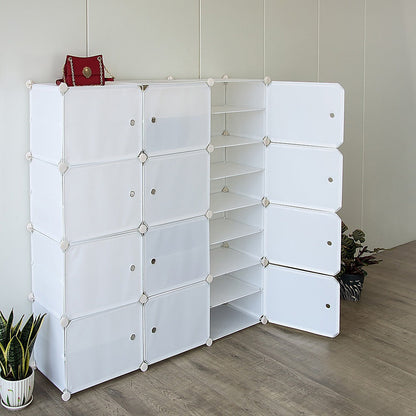 White Cube DIY Shoe Cabinet Rack Storage Portable Stackable Organiser Stand - Notbrand