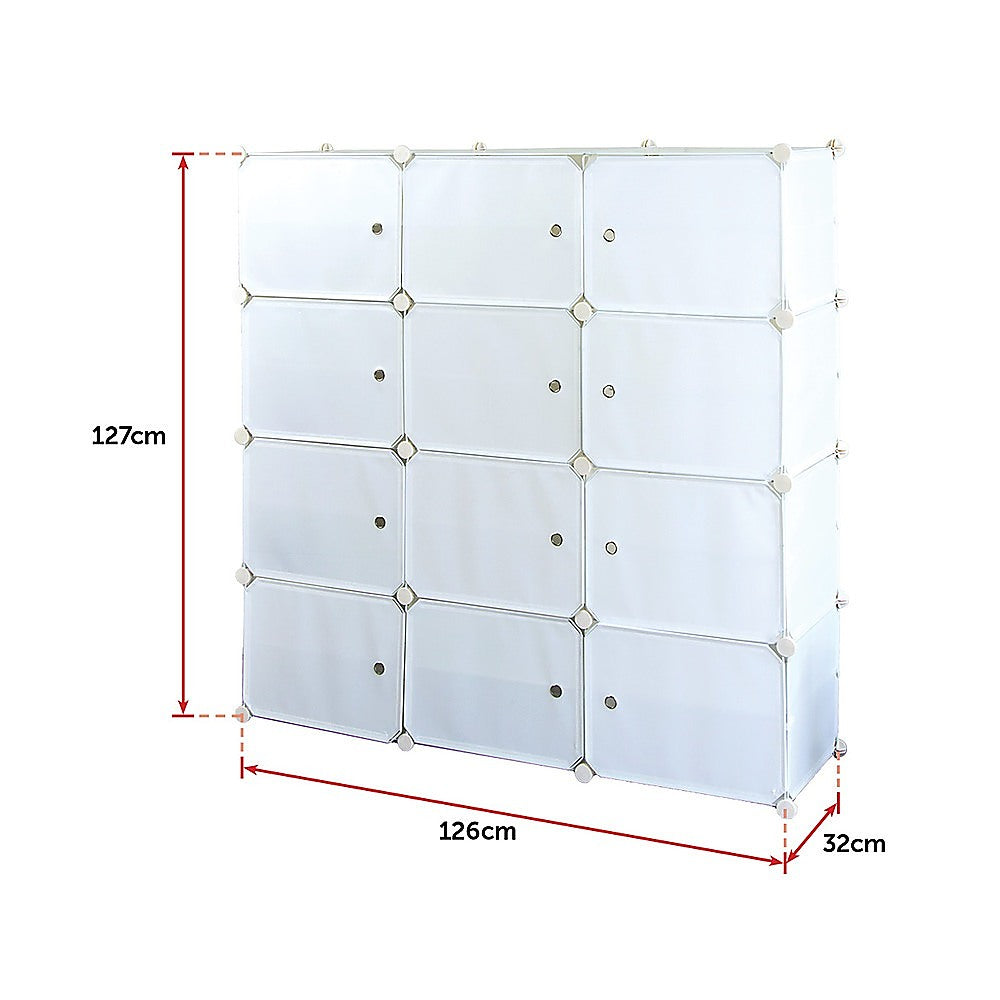 White Cube DIY Shoe Cabinet Rack Storage Portable Stackable Organiser Stand - Notbrand