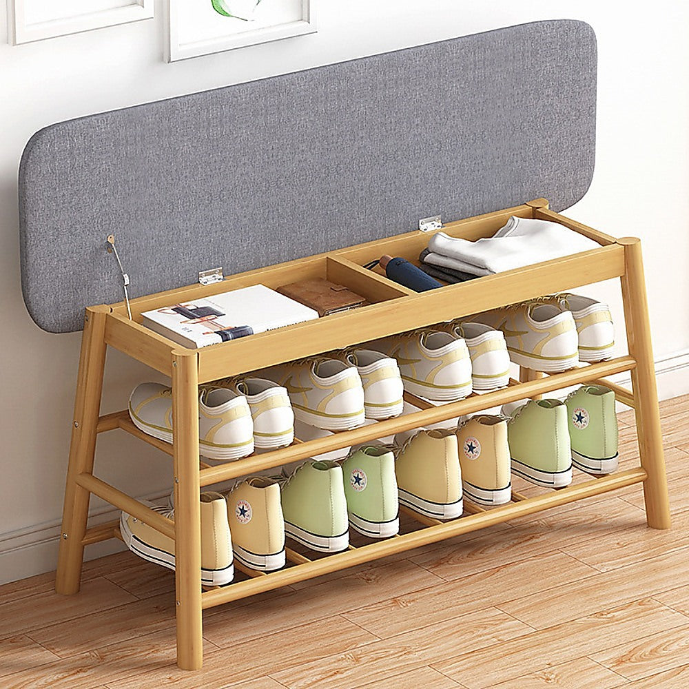 Shoe Stool Storage Rack Cabinet Multifunctional Space Saving - Notbrand