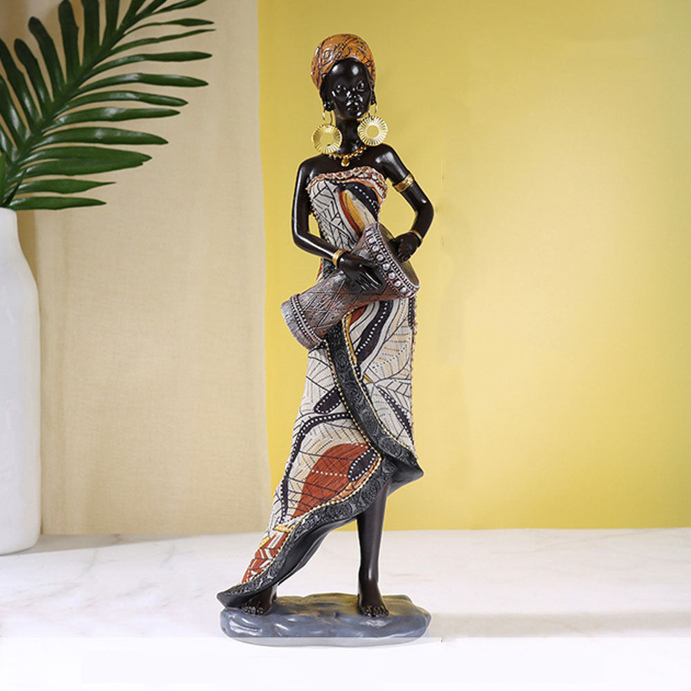 Vintage African Women Resin Sculpture Ornament - Range - Notbrand