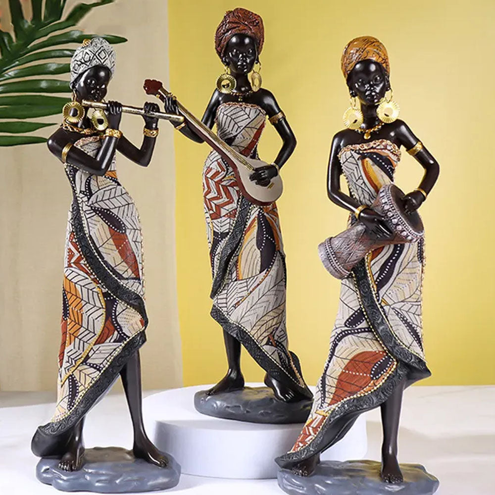 Vintage African Women Resin Sculpture Ornament - Range - Notbrand