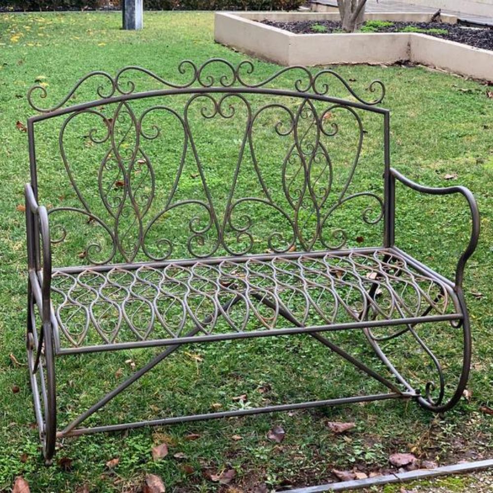 Vintage Charleston Metal Steel Rocker Garden Bench - NotBrand