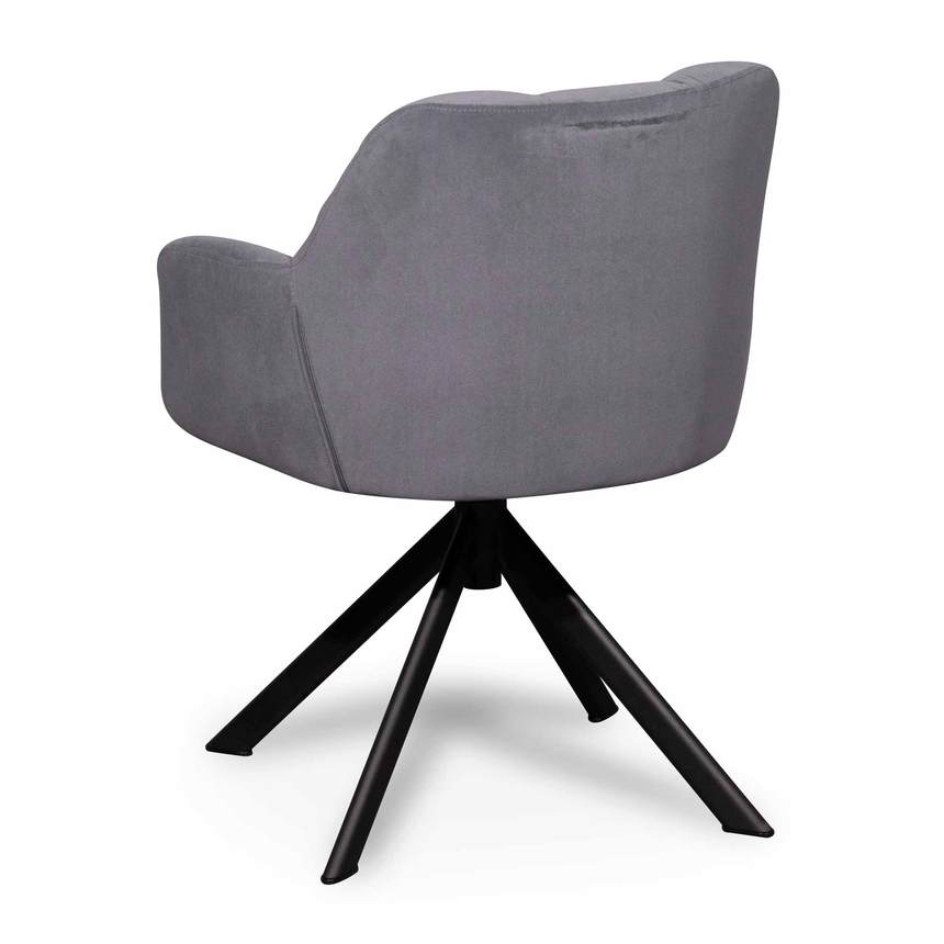 Visitor Chair - Dark Grey Velvet with Black Legs - Notbrand