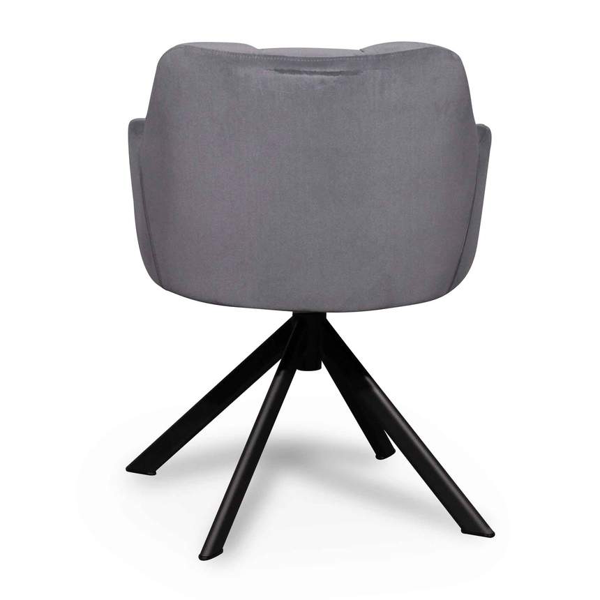 Visitor Chair - Dark Grey Velvet with Black Legs - Notbrand