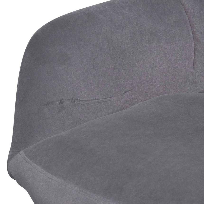 Visitor Chair - Dark Grey Velvet with Black Legs - Notbrand