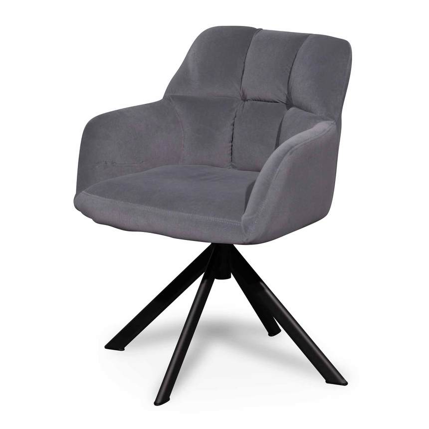 Visitor Chair - Dark Grey Velvet with Black Legs - Notbrand