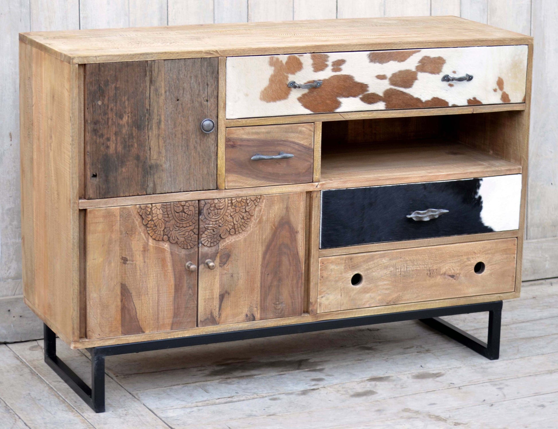 Pattern Cowhide Handcrafted Chest of Drawers - House of Hyne