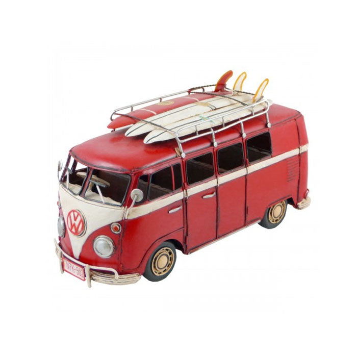 Volkswagen Kombi Van with 3 Surfboards Ornament - Red - Notbrand