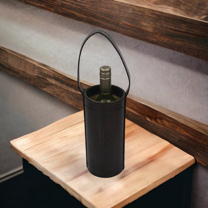 Ismzal Dark Leather Single Wine Holder - Notbrand