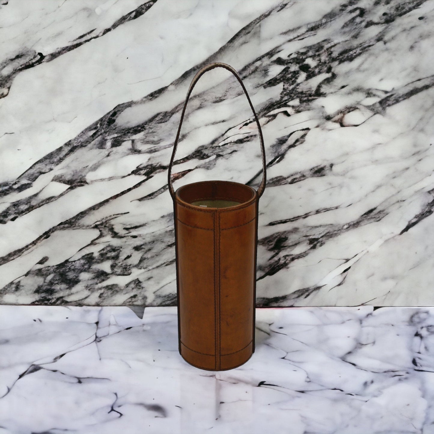 Ismzal Tan Leather Single Wine Holder - Notbrand