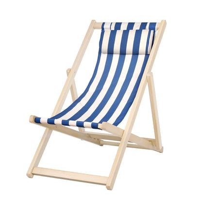 Gardeon Outdoor Furniture Sun Lounge Beach Chairs Deck Chair Folding Wooden Patio - Notbrand