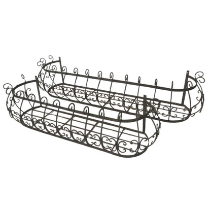 Wall Box Basket Wrought Iron Pot Planter - Satin Black - NotBrand