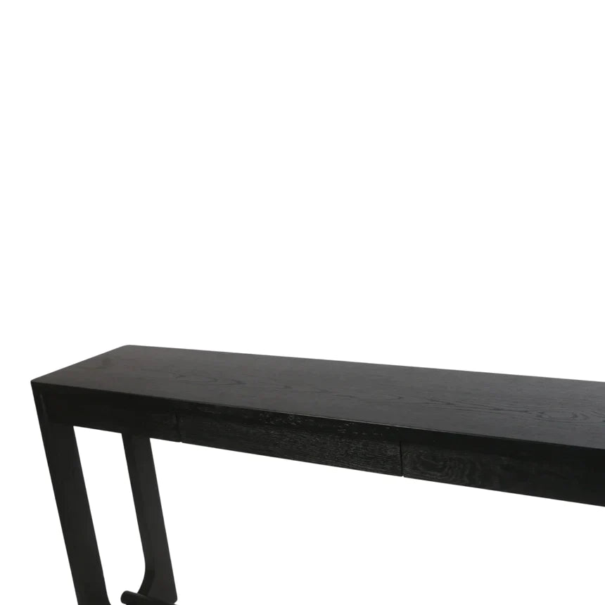 Wareon Elm Timber Wood Console Table - Full Black