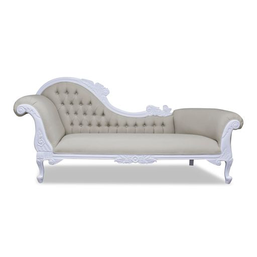 Warui Mindy Wood Right Hand Facing Chaise - White - House of Hyne