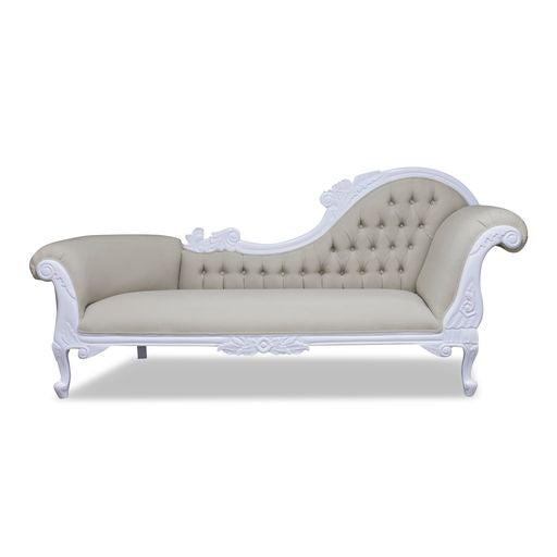 Warui Mindy Wood Right Hand Facing Chaise - White - House of Hyne