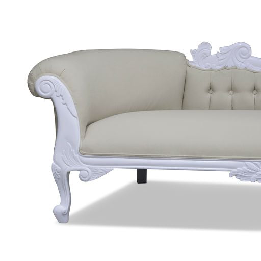 Warui Mindy Wood Right Hand Facing Chaise - White - House of Hyne