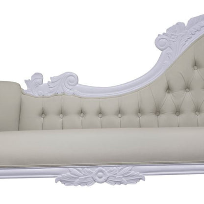 Warui Mindy Wood Right Hand Facing Chaise - White - House of Hyne