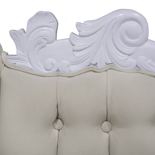 Warui Mindy Wood Right Hand Facing Chaise - White - House of Hyne