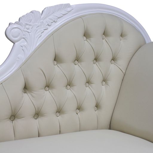 Warui Mindy Wood Right Hand Facing Chaise - White - House of Hyne