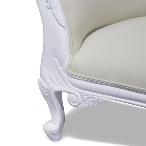 Warui Mindy Wood Right Hand Facing Chaise - White - House of Hyne