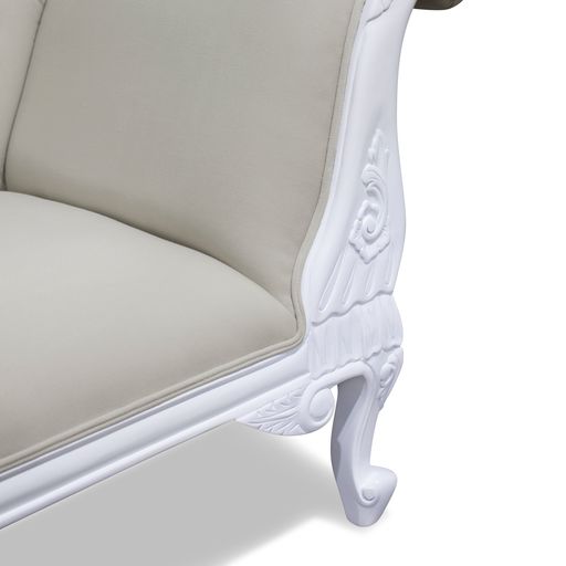 Warui Mindy Wood Right Hand Facing Chaise - White - House of Hyne