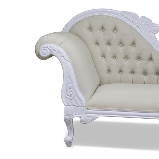 Warui Mindy Wood Right Hand Facing Chaise - White - House of Hyne