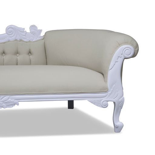 Warui Mindy Wood Right Hand Facing Chaise - White - House of Hyne