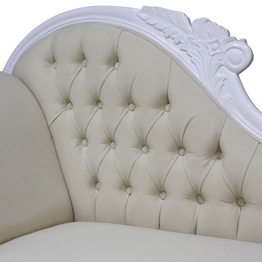 Warui Mindy Wood Right Hand Facing Chaise - White - House of Hyne