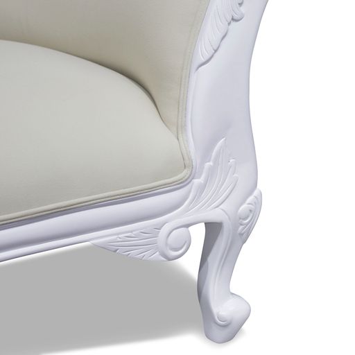 Warui Mindy Wood Right Hand Facing Chaise - White - House of Hyne