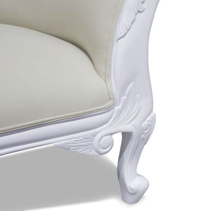 Warui Mindy Wood Right Hand Facing Chaise - White - House of Hyne