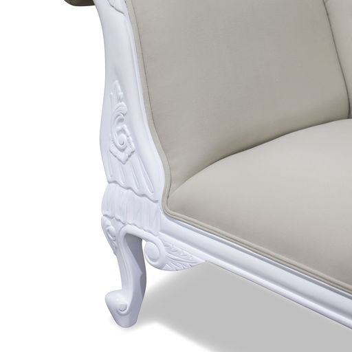 Warui Mindy Wood Right Hand Facing Chaise - White - House of Hyne