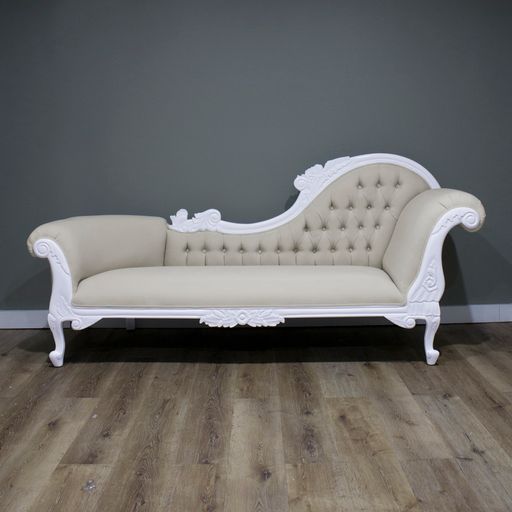 Warui Mindy Wood Right Hand Facing Chaise - White - House of Hyne