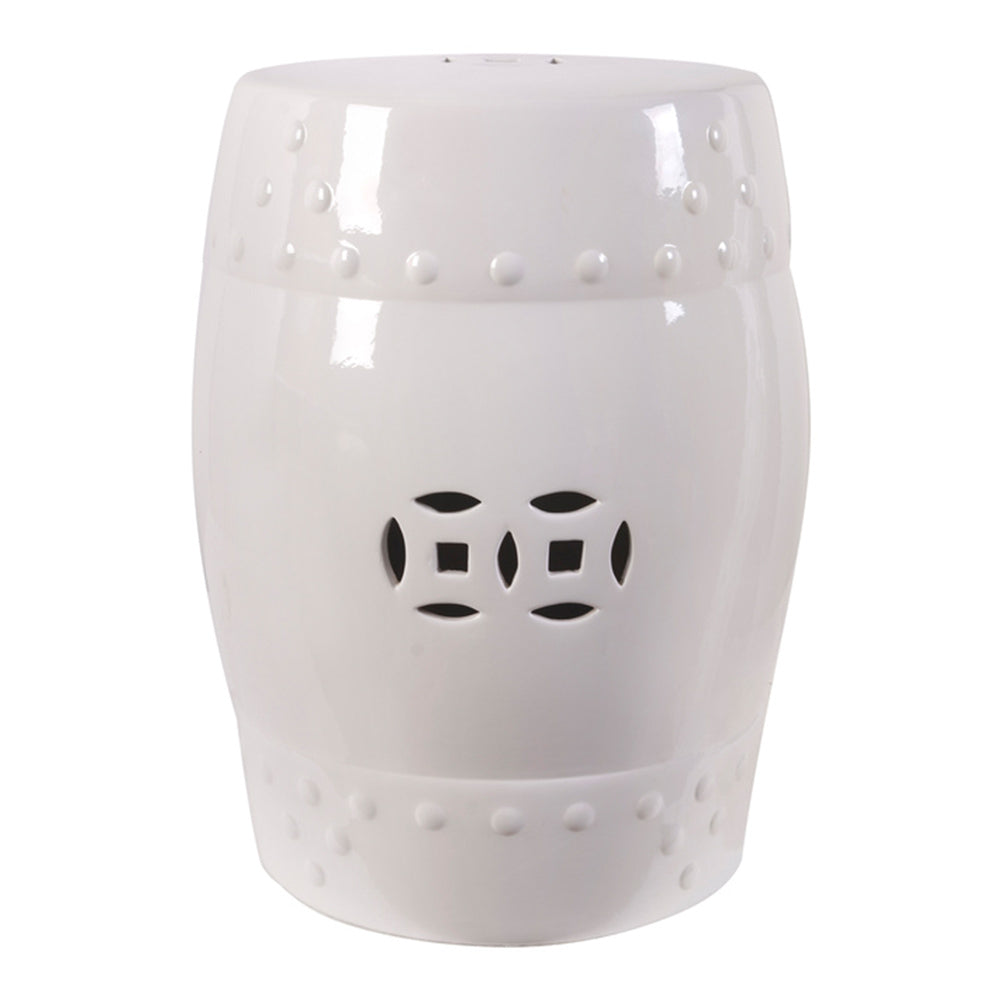 Ceramic Stool - White - Notbrand