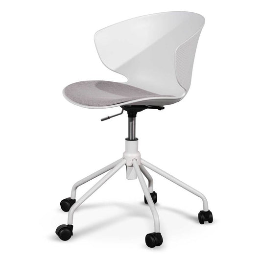 White Office Chair - Light Grey Seat - NotBrand