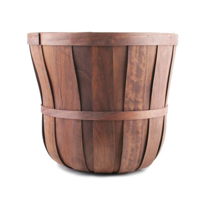 Set of 3 Wooden Round Woven Barrel Hamper - Large - Notbrand