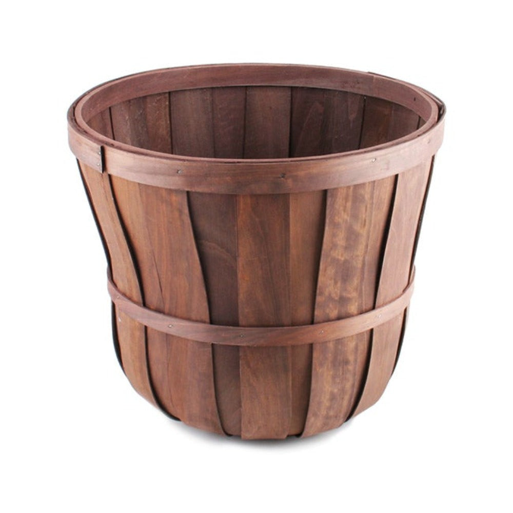 Set of 3 Wooden Round Woven Barrel Hamper - Large - Notbrand