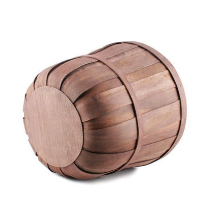 Set of 3 Wooden Round Woven Barrel Hamper - Large - Notbrand