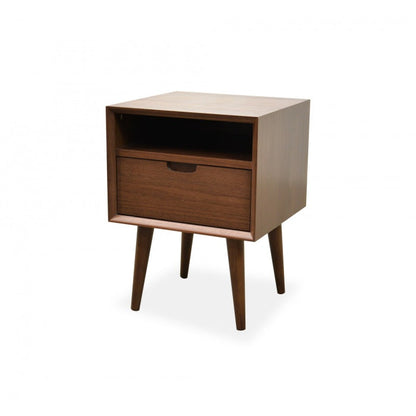 Etara Wooden 1 Drawer Bedside Table Walnut - Notbrand