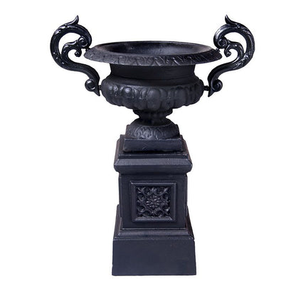 Campana Cast Iron Garden Urn & Base Set - Small - Notbrand