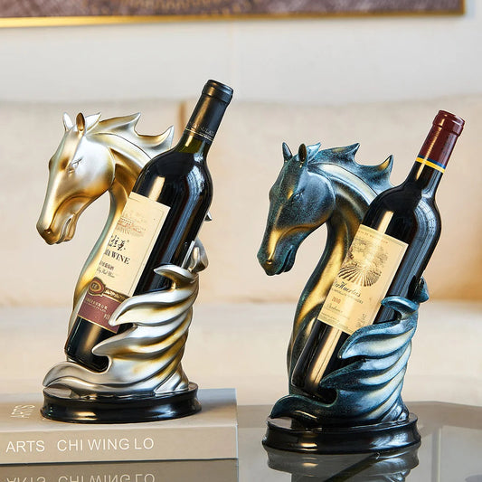 Artisanal Resin Horse Head Wine Rack - Notbrand