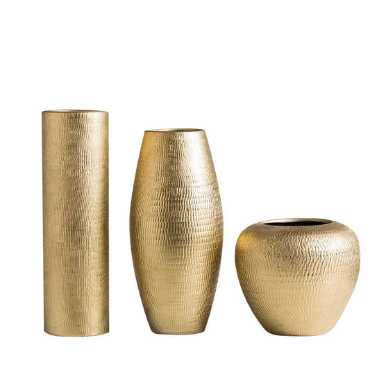 Gilded Elegance Contemporary Ceramic Vase - Notbrand