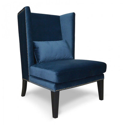 Johnson Lounge Chair in Navy Velvet Blue - Notbrand