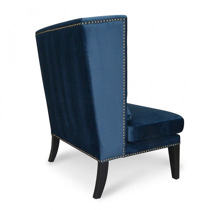 Johnson Lounge Chair in Navy Velvet Blue - Notbrand