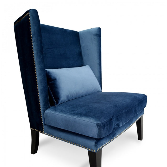 Johnson Lounge Chair in Navy Velvet Blue - Notbrand